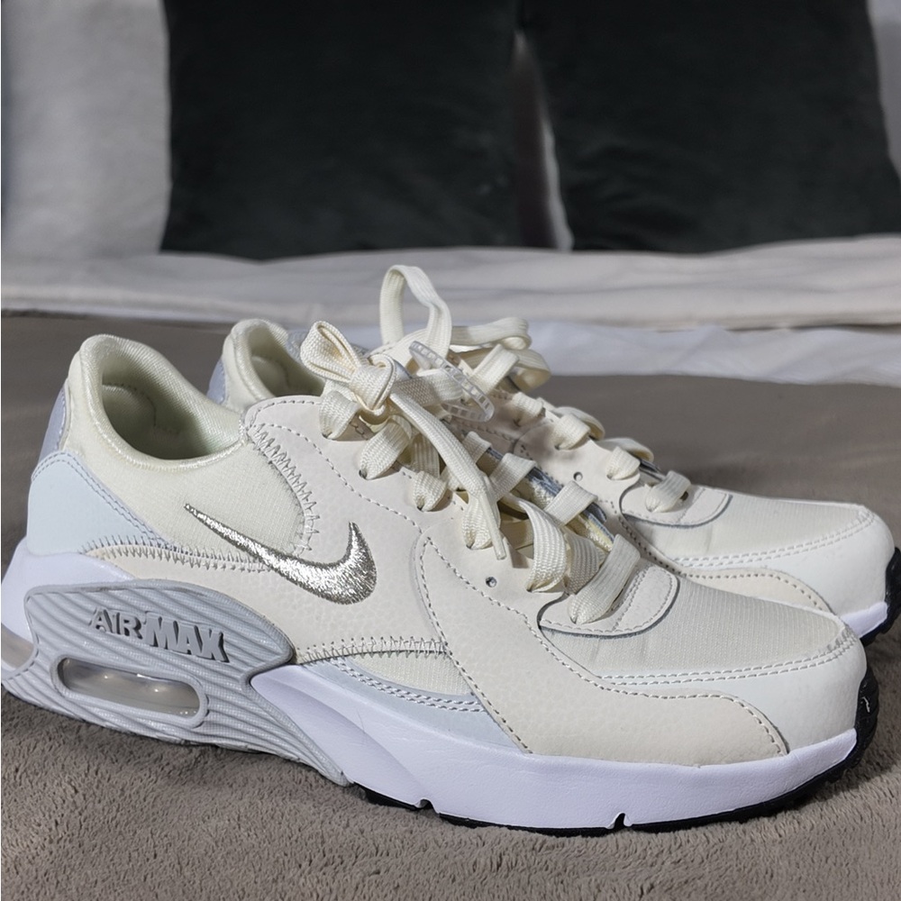 Nike Cream and Silver Air Max Sneakers